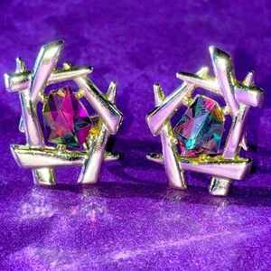 Sarah Coventry Watermelon crystal earrings